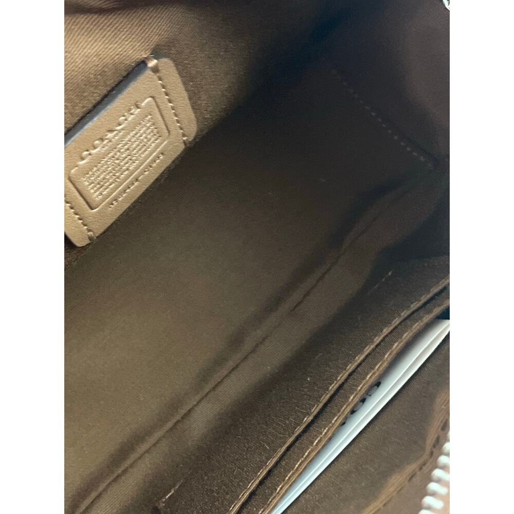 COACH Leather Satchel Crossbody In Colorblock Yellow Gold, Brown, Red NWT - Picture 5 of 13